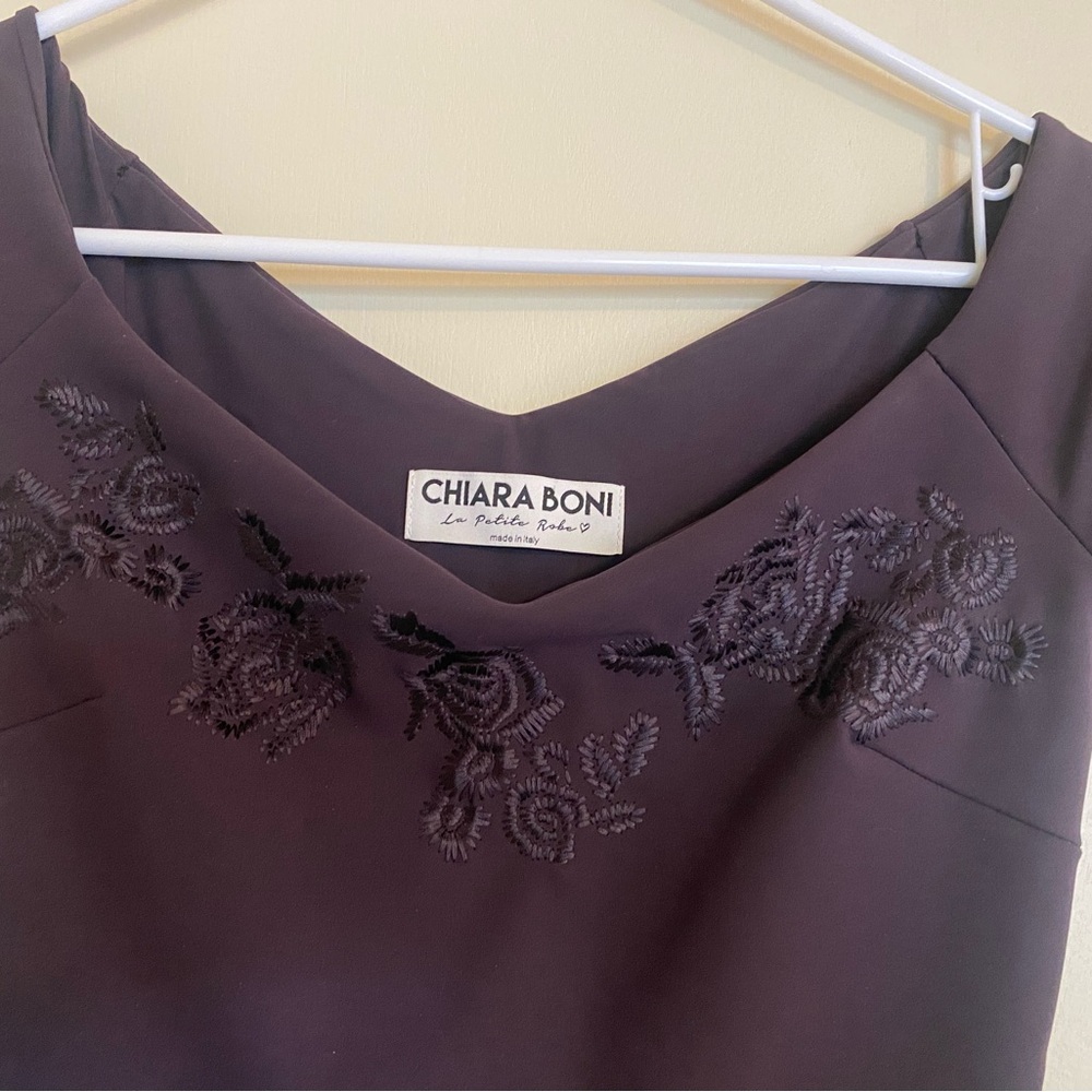 Chiara Boni Deep Purple Floral Dress